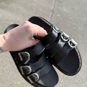 Doc marten platform triple strap slide sandal